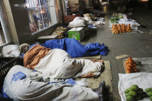 Vendors sleeping Cnr Robert Mugabe / Julius Nyerere
